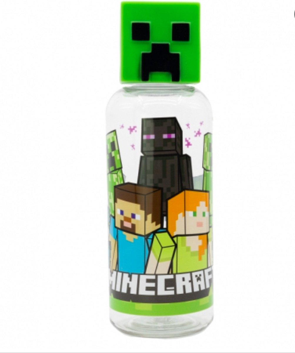 Gourde Star Minecraft 3D - bouteille d'eau - 560 ml - plastique - sans BPA