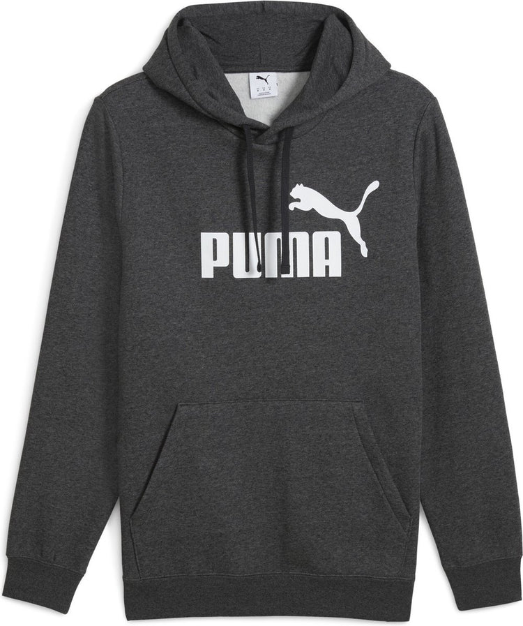 Puma ess non. 1 logo hoodie fl pull unisexe - gris foncé chiné