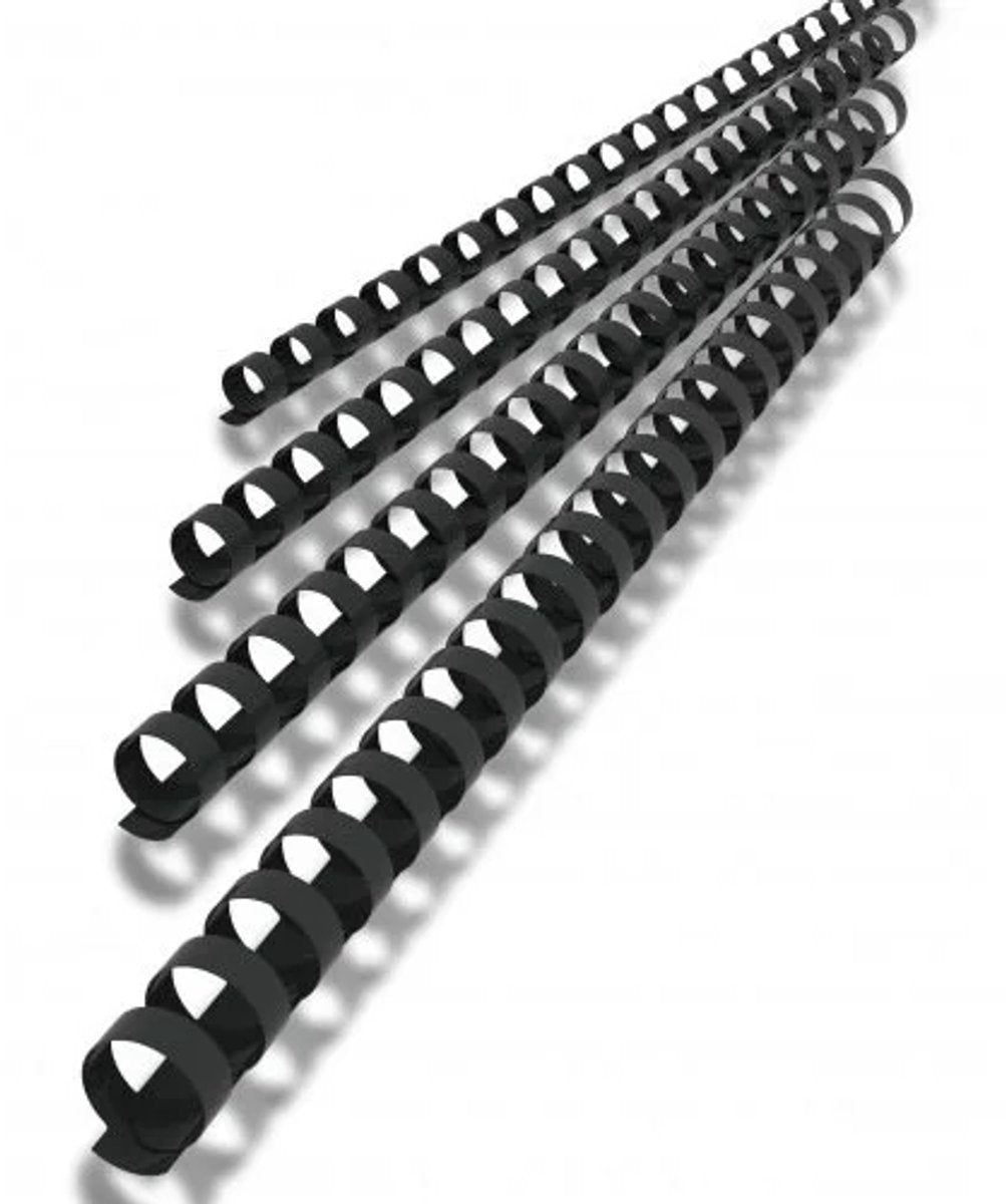 Dos de reliure Q-connect 12 mm 21 anneaux 100 pièces noir