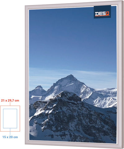 Desq ® - 4910 - cadre interchangeable - aluminium - a4 21 x 29,7 cm - bord fin - photo attestation diplôme - gabarit passe-partout a5 15x20 cm