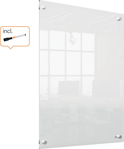 Mini tableau blanc mural portable effaçable à sec Nobo - 600 x 450 millimètres - avec marqueur pour tableau blanc - acrylique transparent