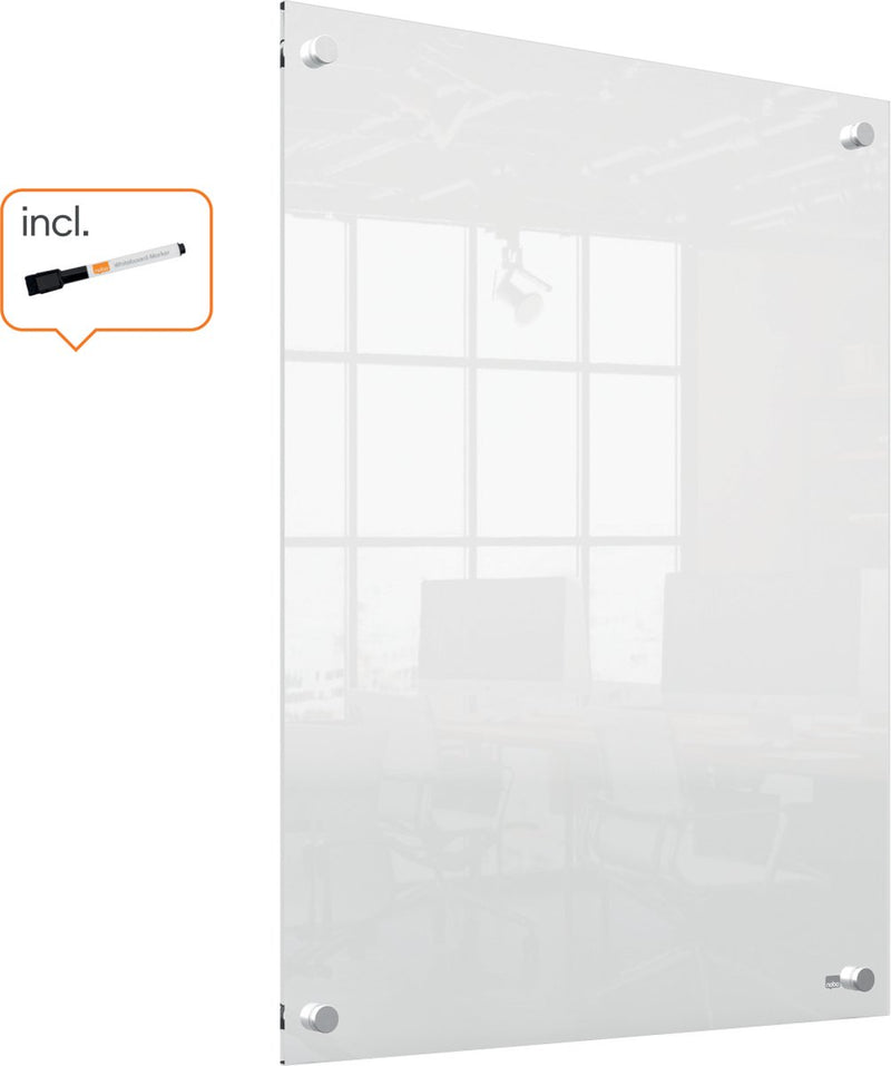 Mini tableau blanc mural portable effaçable à sec Nobo - 600 x 450 millimètres - avec marqueur pour tableau blanc - acrylique transparent