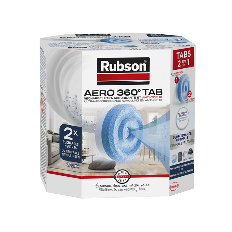 Rubson 1006728 - frotter l'humidité aero360 2xref | 1 pièce
