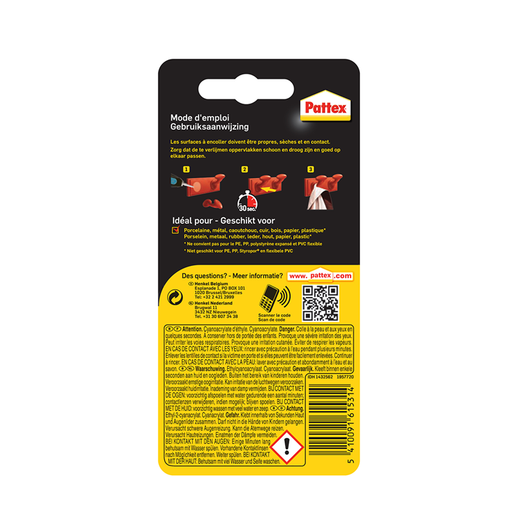 Pattex 1002038 - or sec. gel-colle | 6 pièces