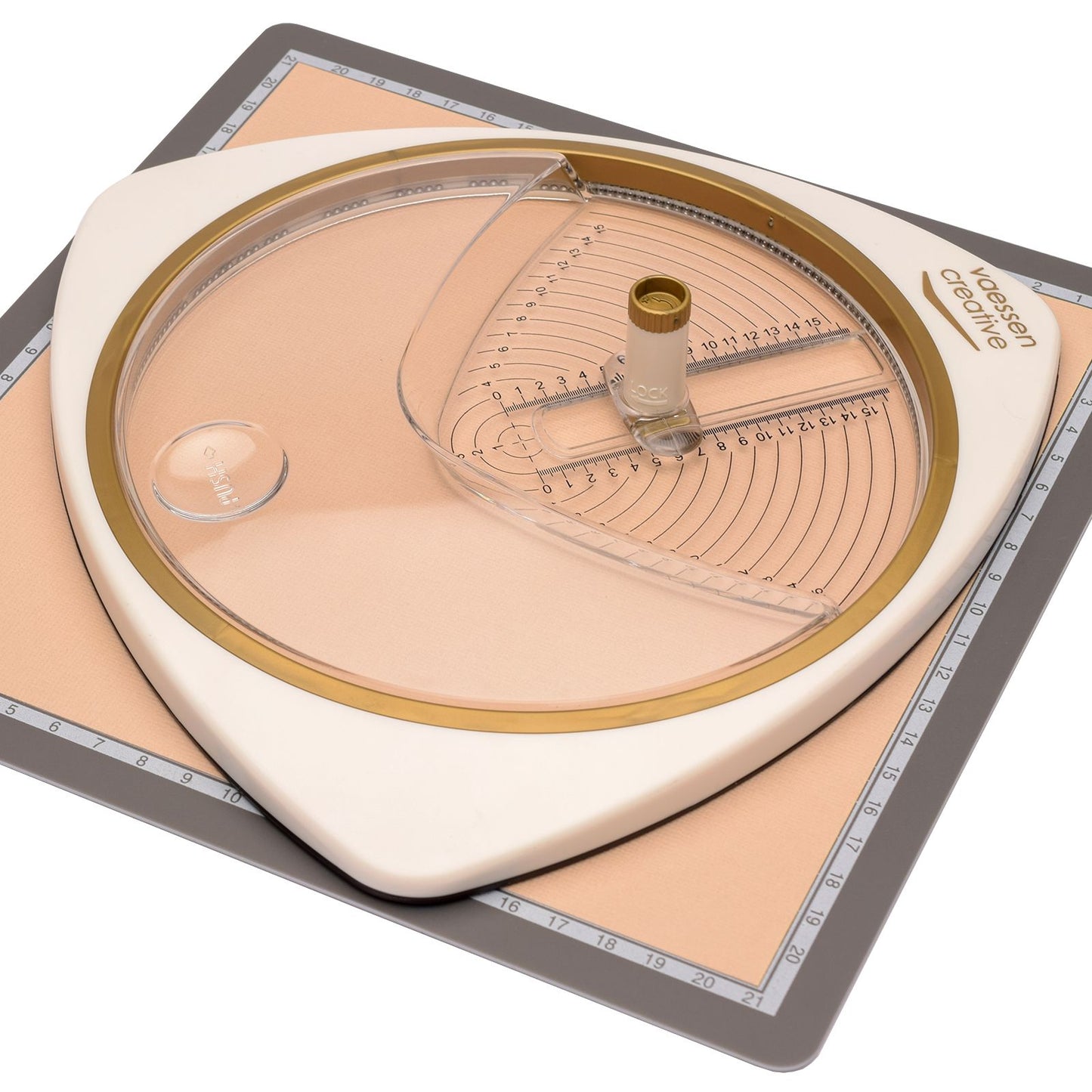 Vaessen creative • coupe-cercle ø15cm tapis de découpe autocollant