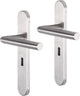 Poignée de porte Impresso - herse - pour l'intérieur - ovale - bouclier de porte avec trou de serrure - acier inoxydable - 2 pièces