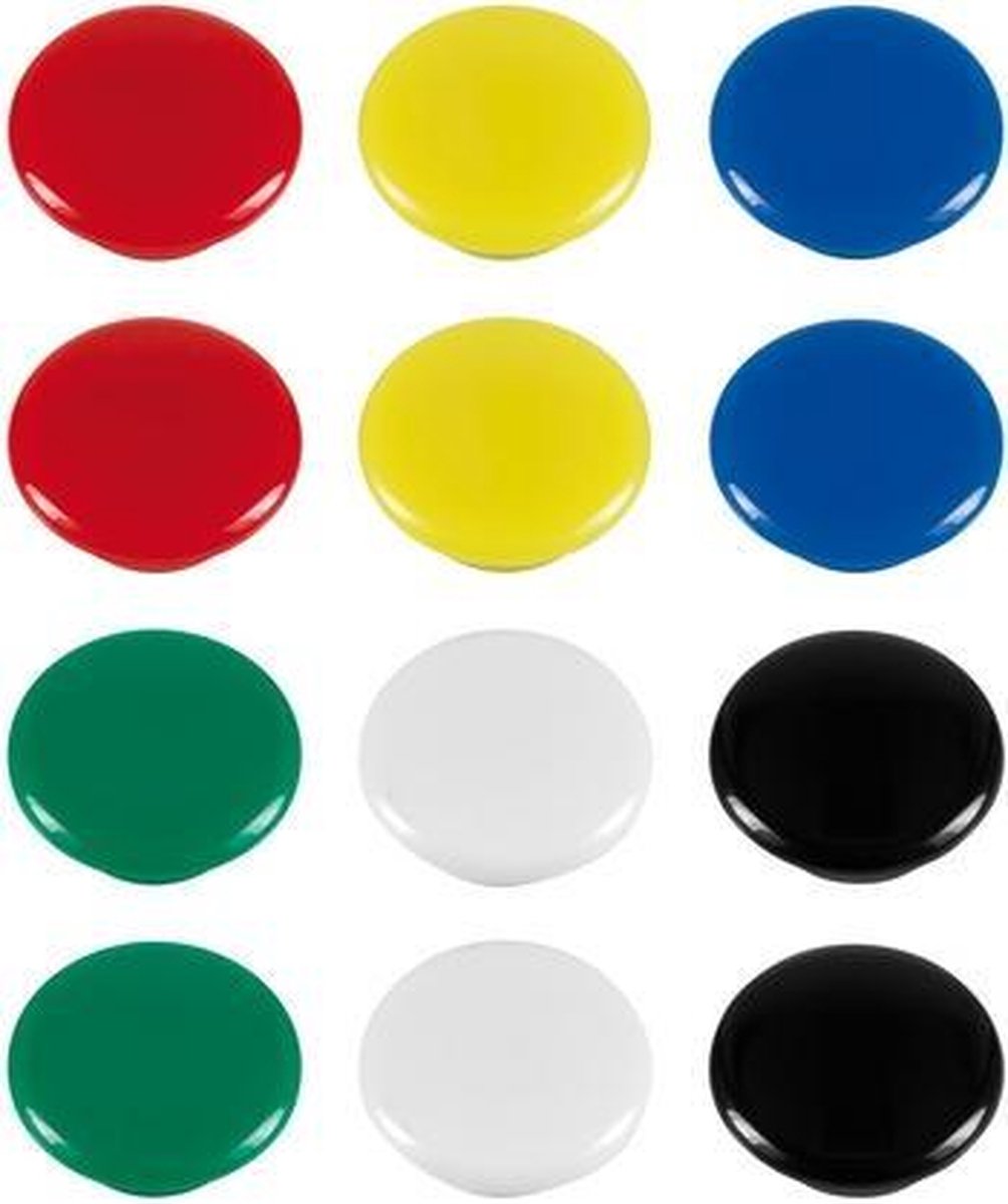 Aimants Westcott colorés ø20x8mm 12pcs