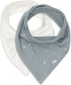 Jollein - bavoir bandana - coton - bavoirs bébé - 2 pièces - vert d'eau scintillant - 2 pièces