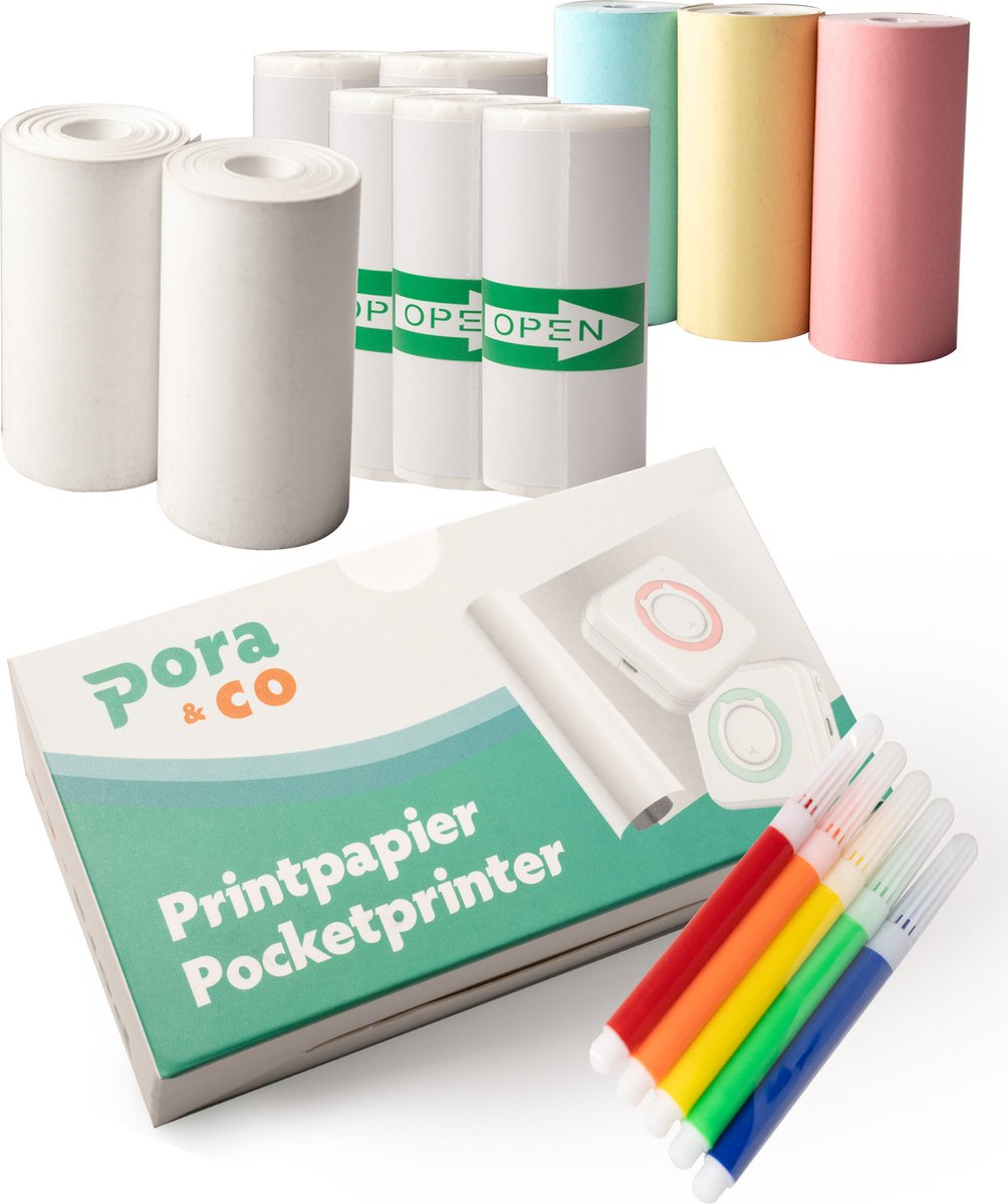 Pora co - recharge - c15 - différents rouleaux - imprimante de poche