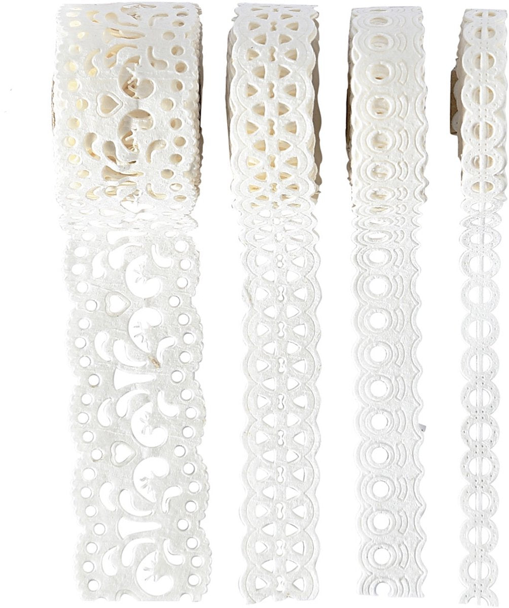 Creativ company Bordures en dentelle en papier, l: 8-23 mm, blanc, 4x2 m 1 boîte