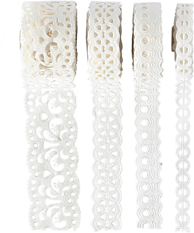 Creativ company Bordures en dentelle en papier, l: 8-23 mm, blanc, 4x2 m 1 boîte