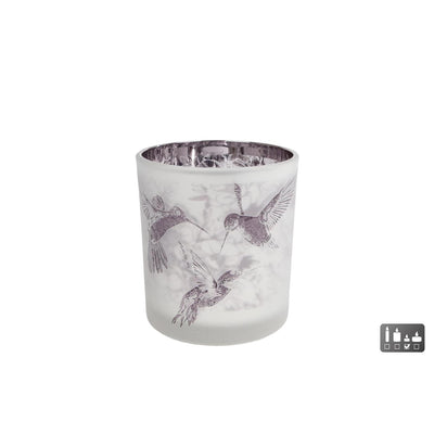 Porte-toile pour cuir en verre brun blanc sage 7,5x7.5x8cm