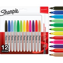 Marqueur permanent Sharpie pack de 12 pièces, assortiment