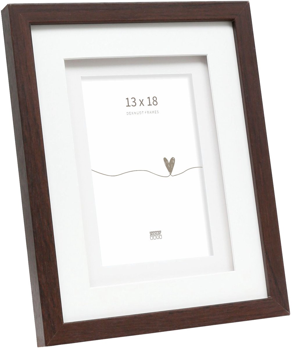 Deknudt frames cadre photo s65kq1 - marron avec passe-partout - photo 13x18