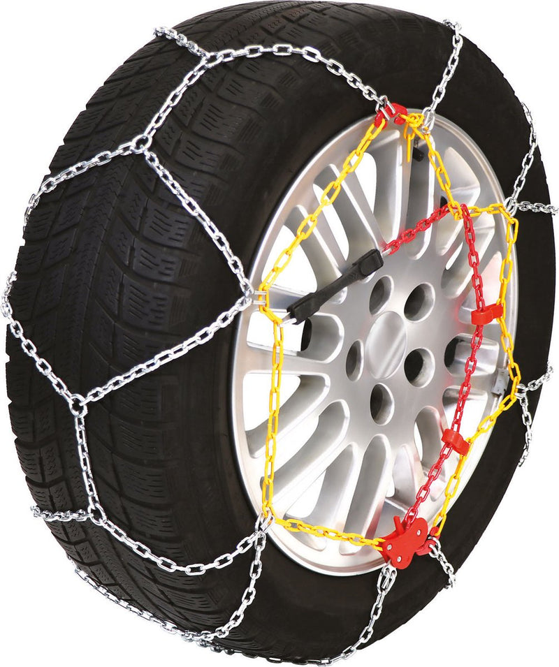 Chaînes à neige Carpoint kns-50 – 9mm – lot de 2 – piste transversale – installation facile – avec accessoires de sac