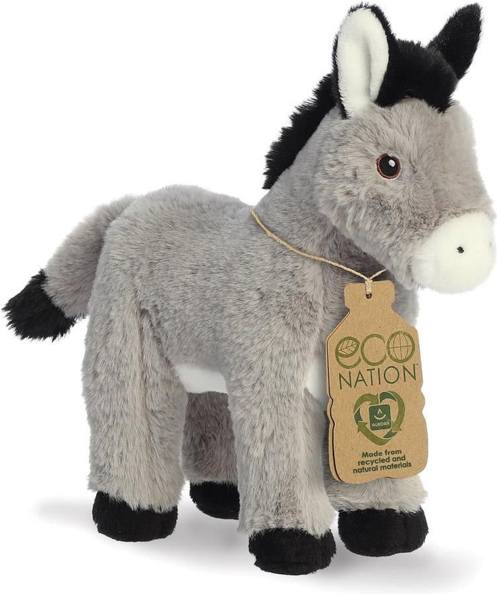 Eco Nation Pluchen câlins âne 28 cm