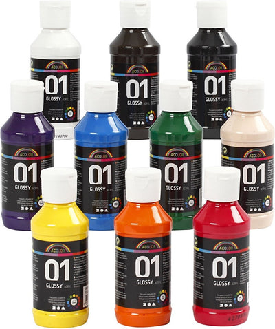 Creativ Company Acrylique Paint Couleur brillante, 10x100ml