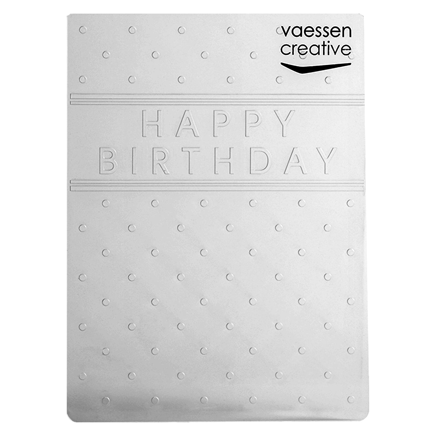 Vaessen creative • dossier de gaufrage joyeux anniversaire à pois