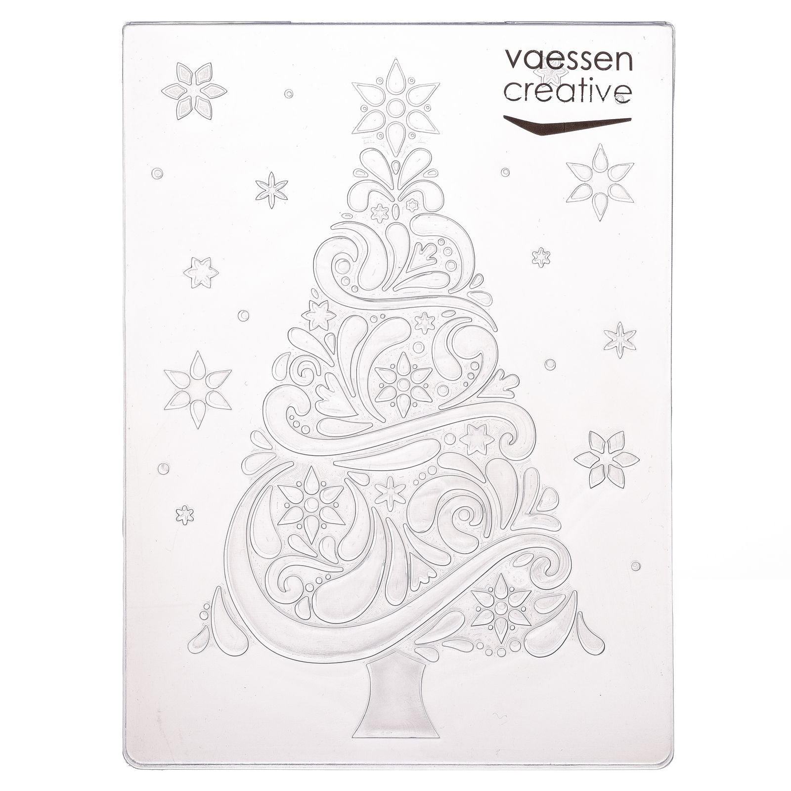Vaessen creative • dossier de gaufrage Sapin de Noël neige