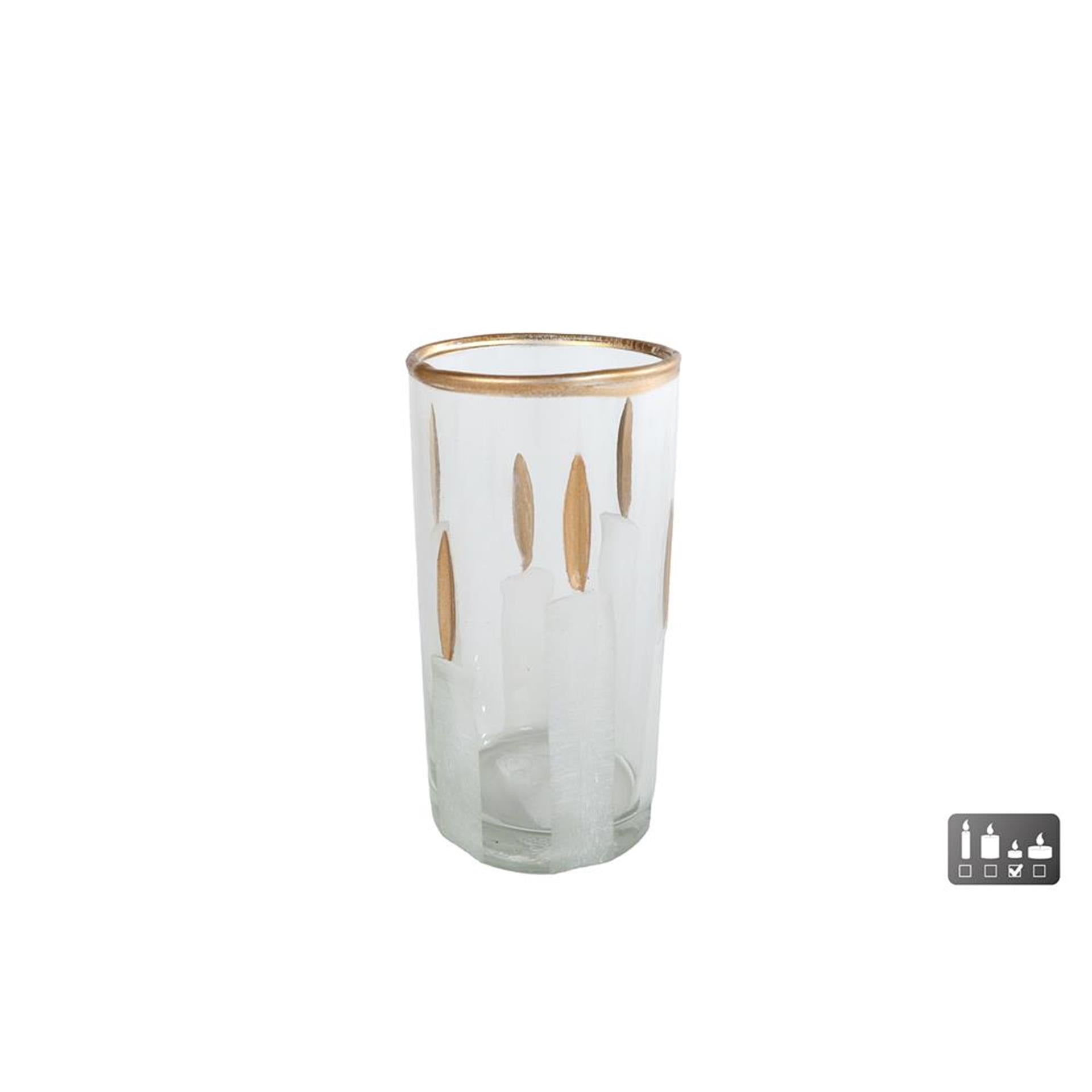 Cozydecor photophore bougies verre 6x6x11,5cm