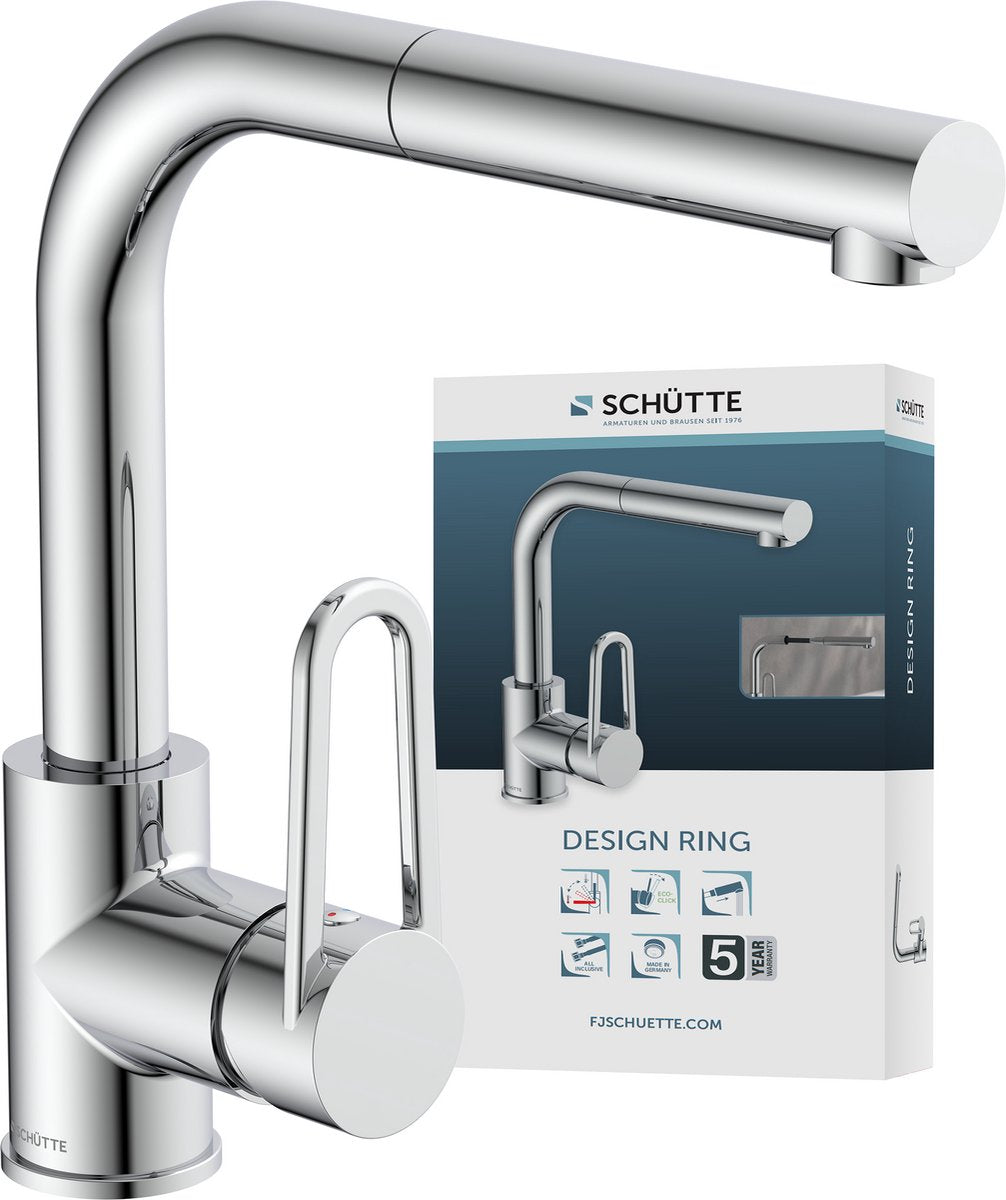 Robinet de cuisine annulaire design Schütte - mitigeur - avec bec extractible - chrome