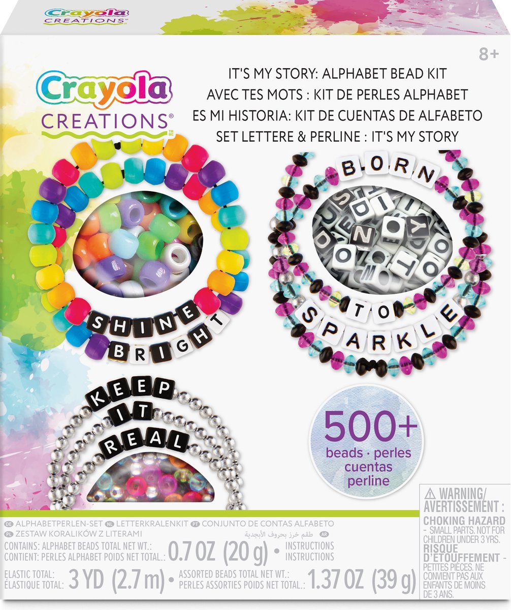Crayola - créations - forfait hobby - ensemble fabriquez vos propres bracelets avec des perles alphabet