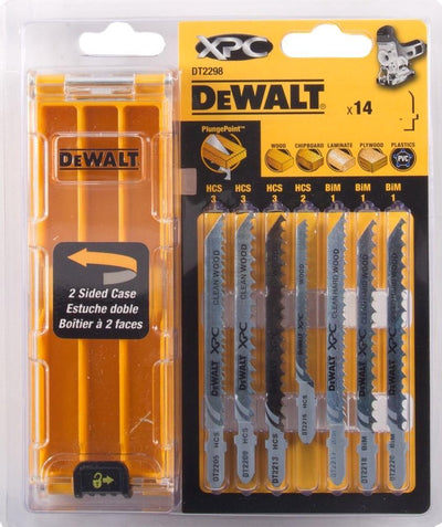 Cassette d'accessoires Dewalt Lames de scie xpc® 14 pièces pour le bois (dt2205 x 3, dt2209 x 3, dt2213 x 3, dt2207 x 1, dt2216 x 1, dt2217 x 1, dt2218 x 1, dt2220 x 1) - dt2298-qz