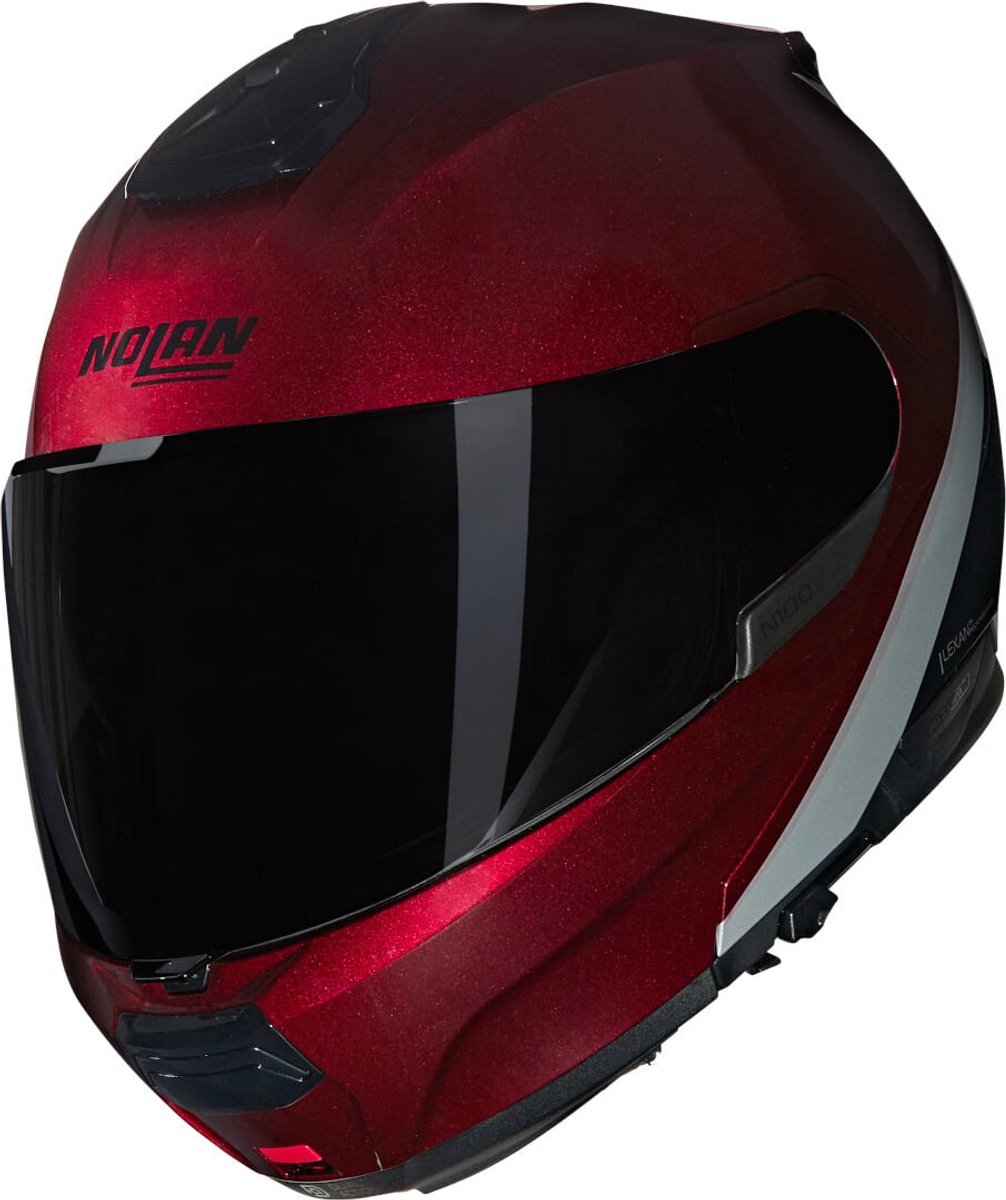 Casque Nolan n100-6 verniciatura spécial 341 rouge viscéral noir brillant - taille xl - casque