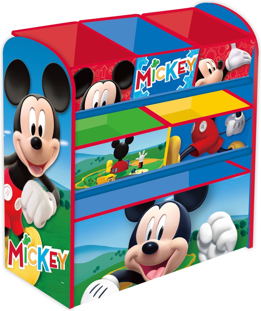 Arditex étagère de rangement mickey mouse 62 x 30 cm bois bleu 7 pièces