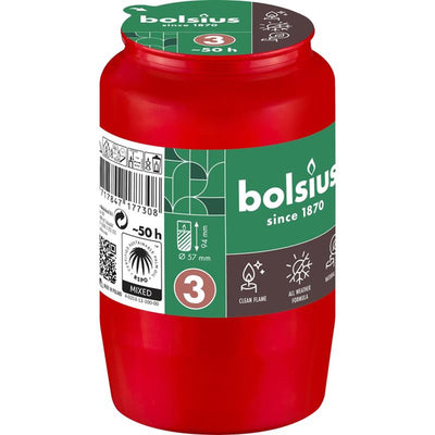 Lampe funéraire Bolsius compo n°3 rouge
