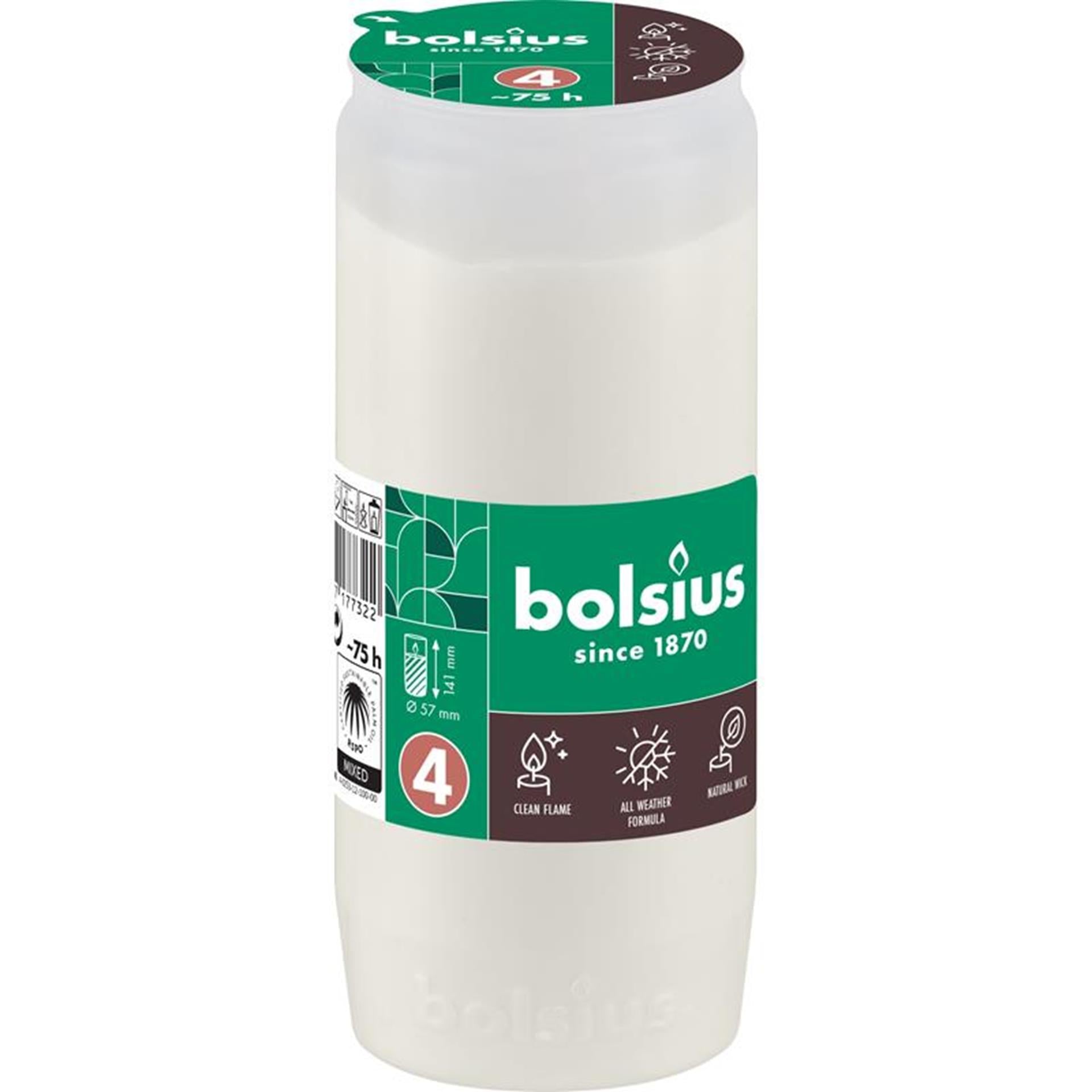 Lampe funéraire Bolsius compo n°4 blanche