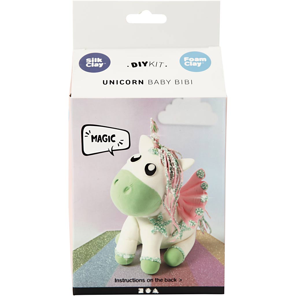 Funny Friends en pâte à soie, licorne, verte, 1 boîte