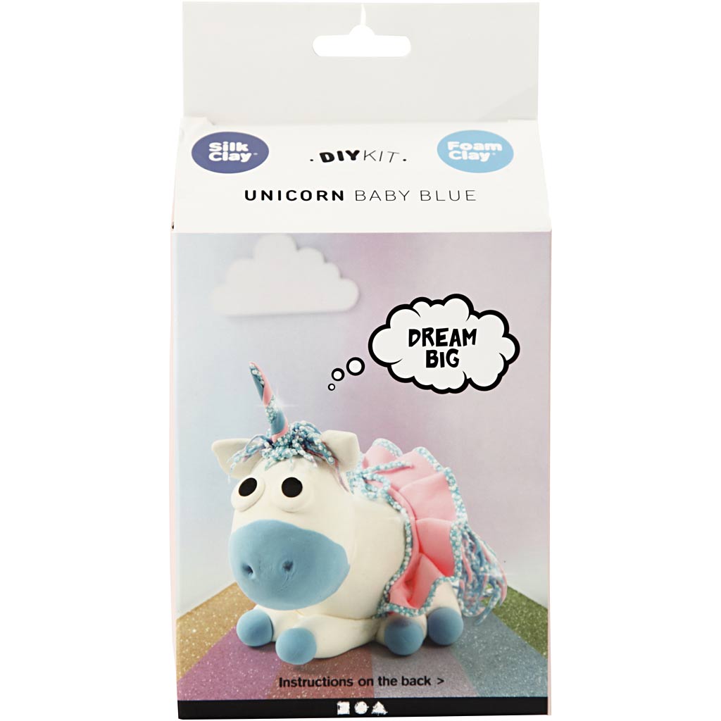 Funny Friends en pâte à soie, licorne, bleu, 1 boîte