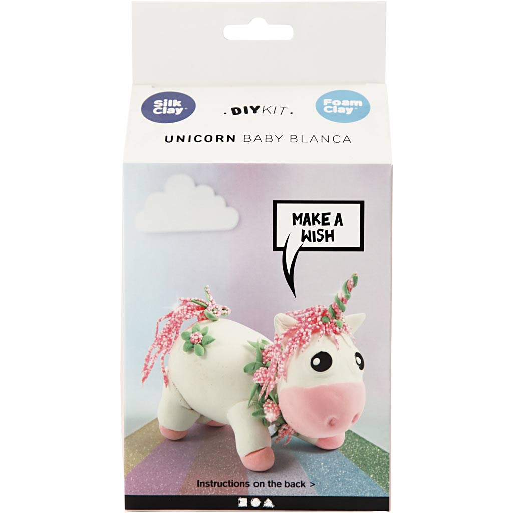 Funny Friends en pâte à soie, licorne, rose, 1 boîte