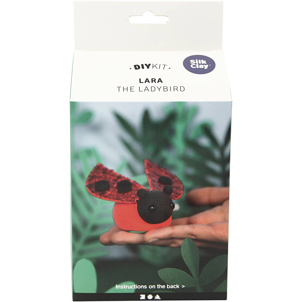 Lara la coccinelle en pâte à soie, 1 set