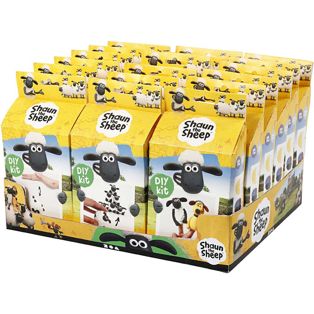 Présentoir de comptoir Shaun le mouton avec ensemble de matériel, 18 ensembles 1 boîte