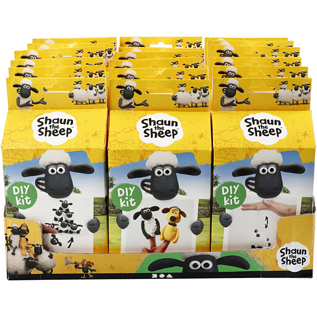 Présentoir de comptoir Shaun le mouton avec ensemble de matériel, 18 ensembles 1 boîte