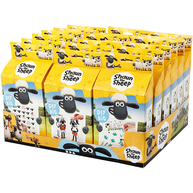Présentoir de comptoir Shaun le mouton avec ensembles de bricolage, 18 ensembles 1 boîte
