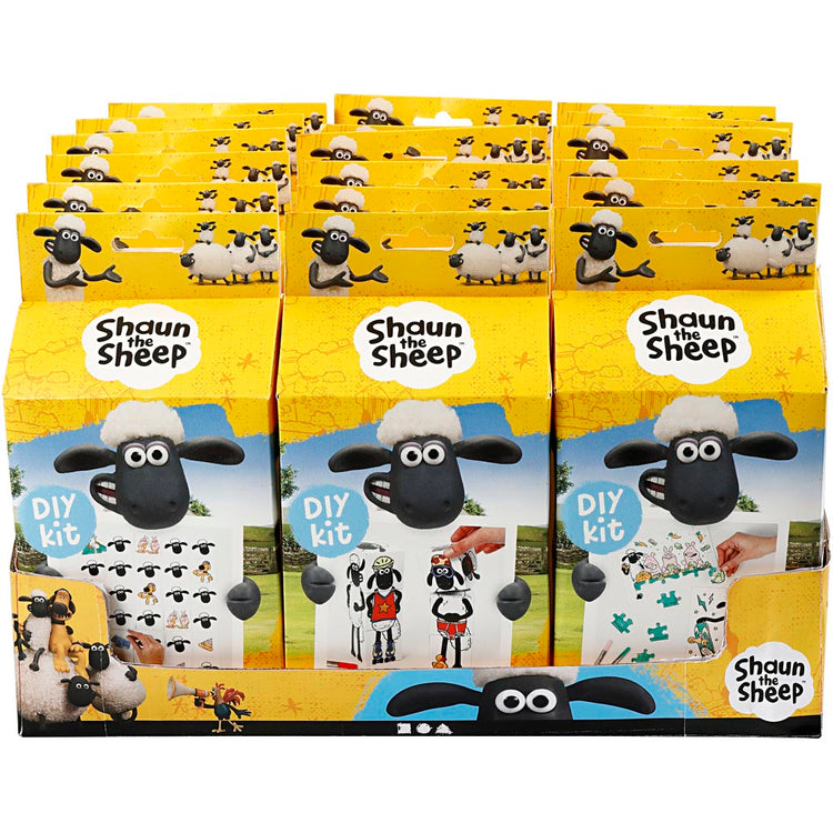 Présentoir de comptoir Shaun le mouton avec ensembles de bricolage, 18 ensembles 1 boîte