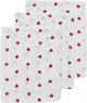 Débarbouillettes Meyco baby sweet heart - paquet de 3 - hydrophile - rouge - 20x17cm