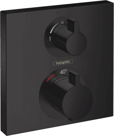 Hansgrohe ecostat set de finition thermostat carré pour 2 fonctions noir mat