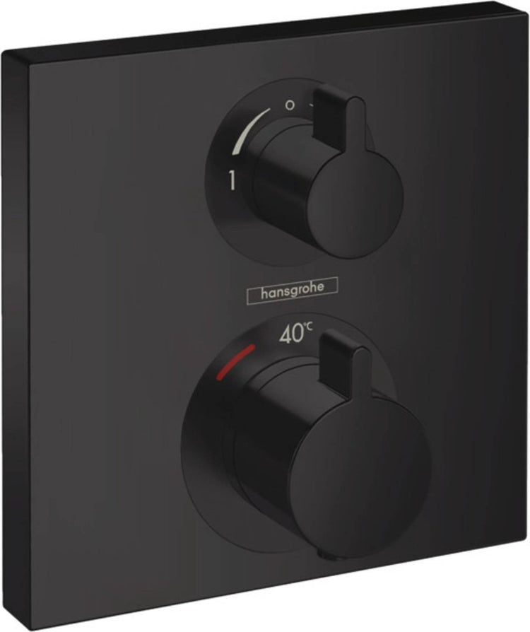 Hansgrohe ecostat set de finition thermostat carré pour 2 fonctions noir mat