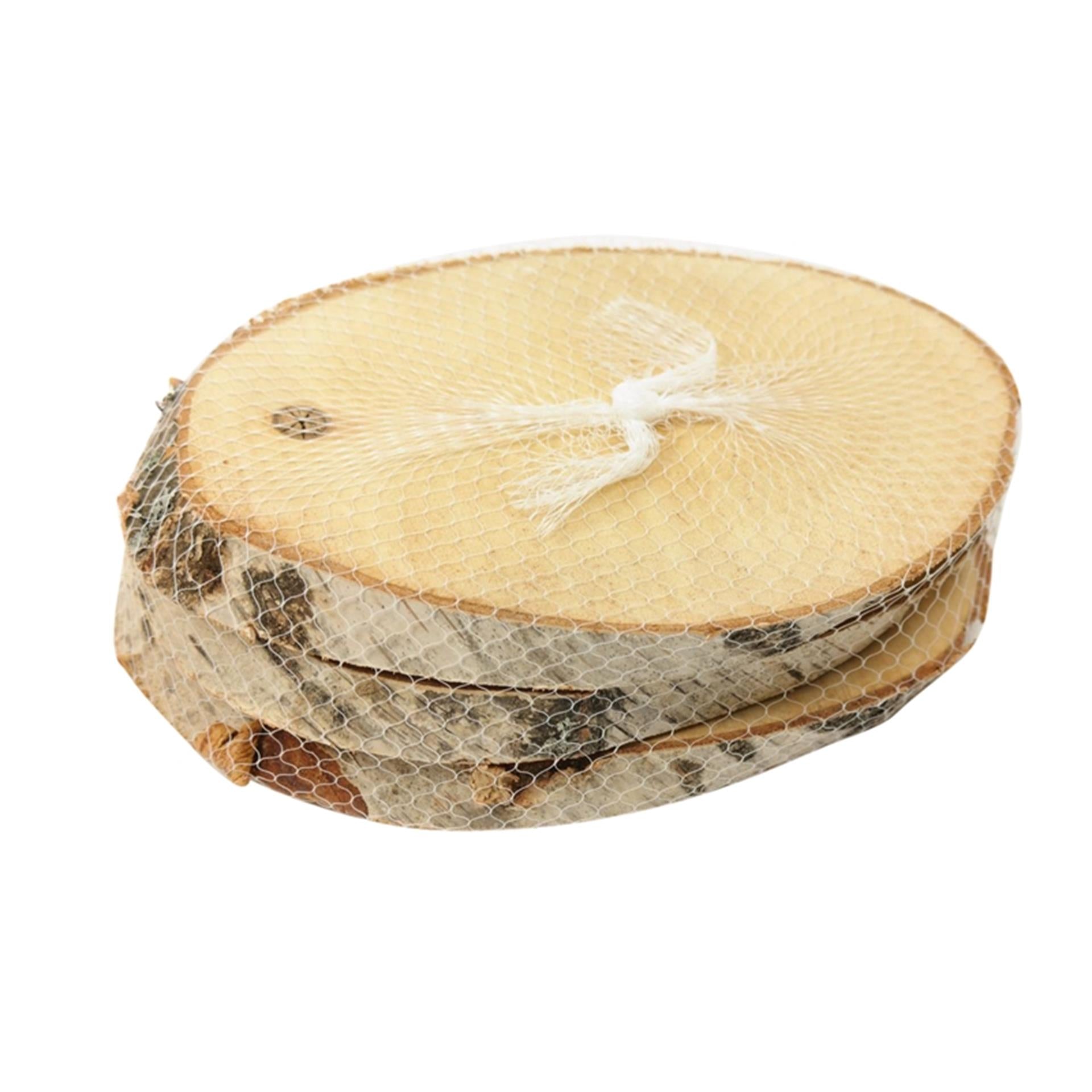 Hbx disque de bouleau naturel vivant ovale grand lot de 3