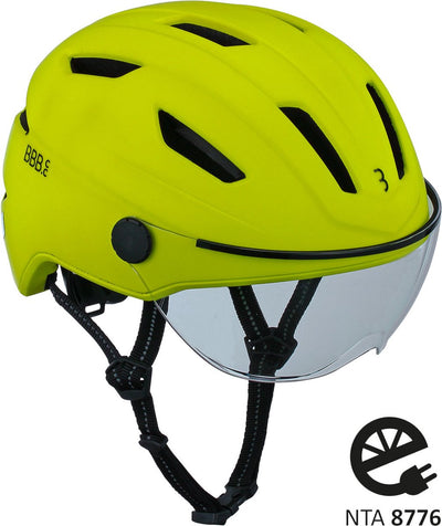 Bbb cycling move faceshield casque de vélo électrique transparent - casque speed pedelec - vélo électrique - cyclomoteur - jaune fluo - taille m - bhe-57