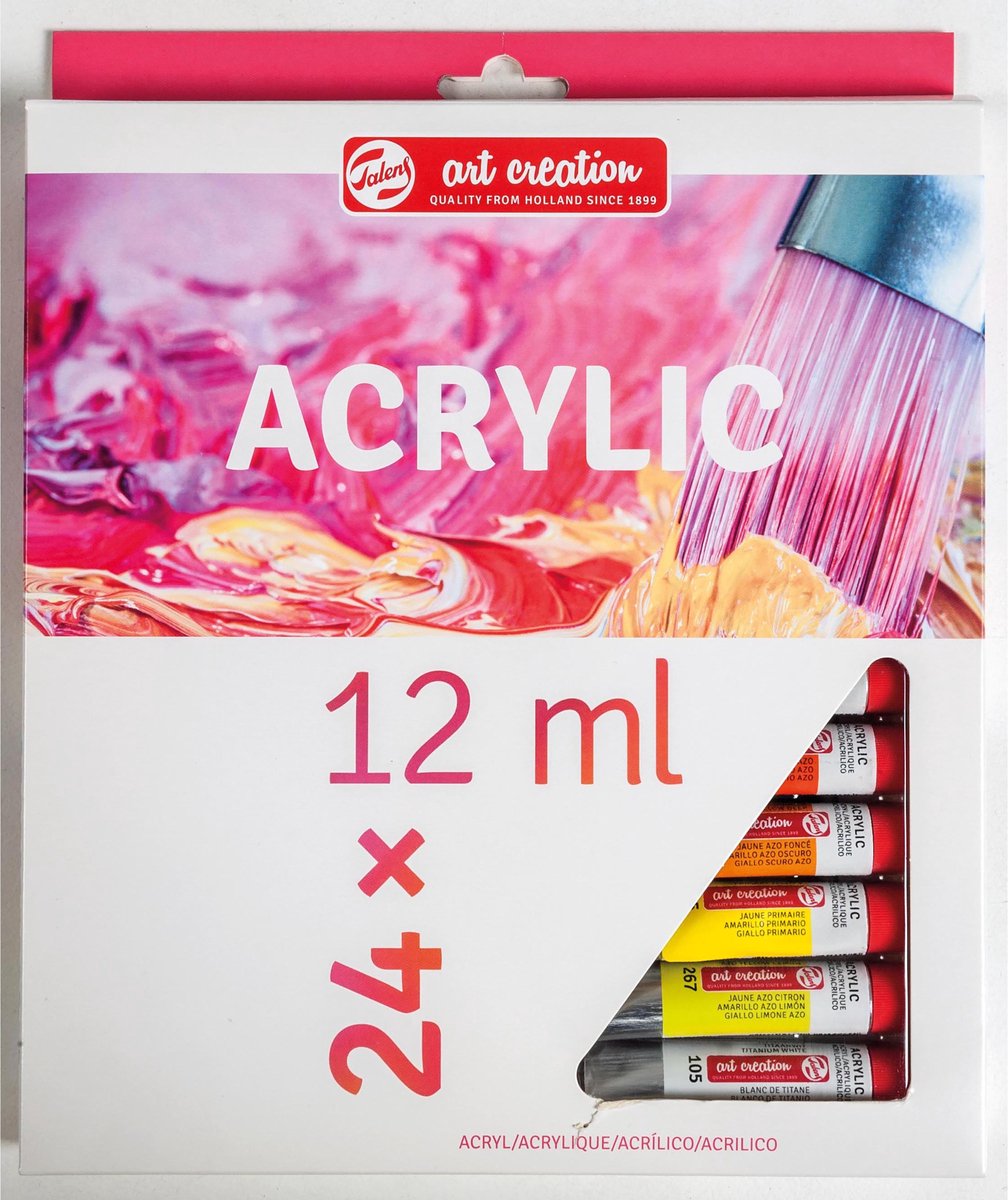Talens art création peinture acrylique 24 tubes 12ml