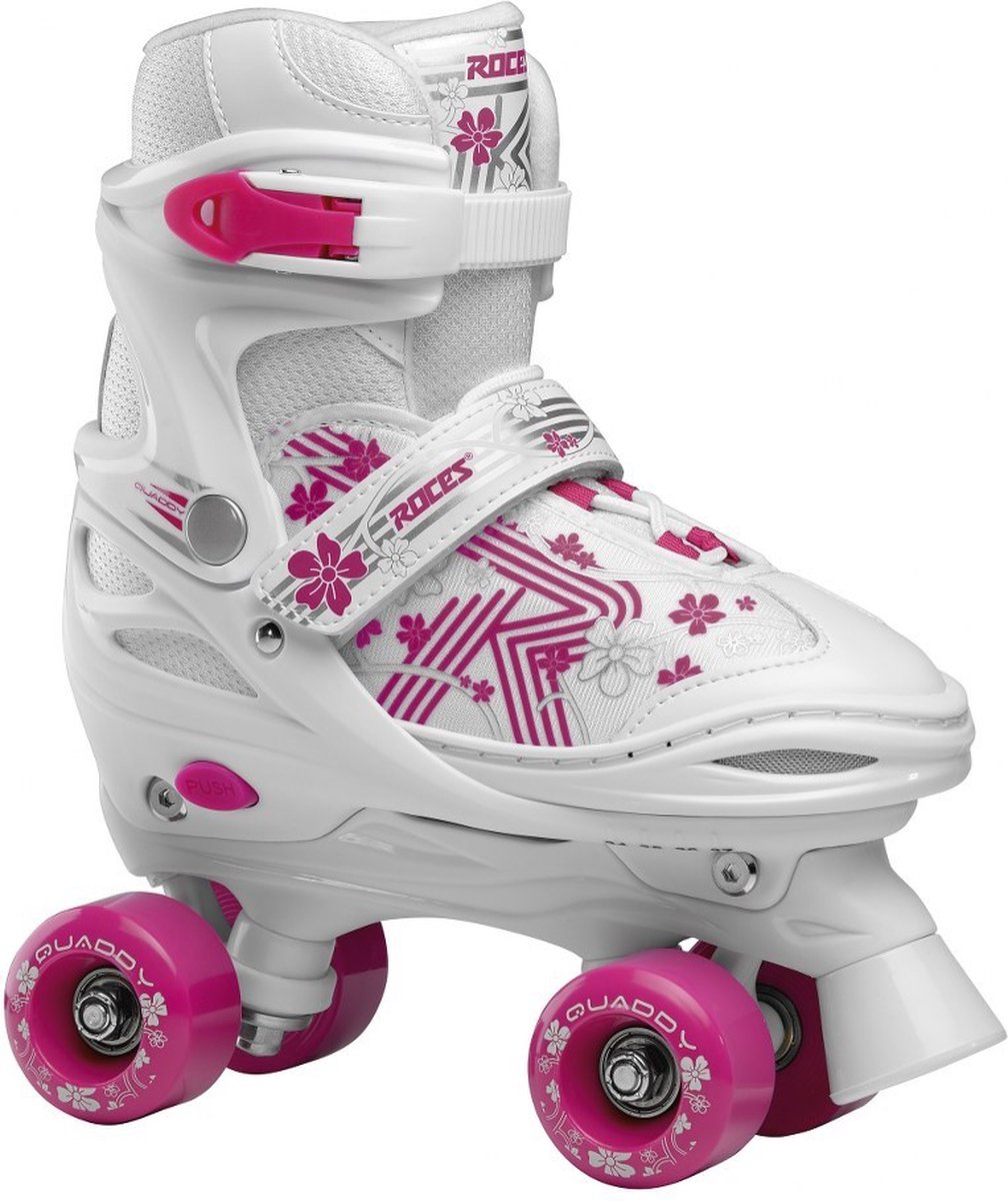 Roces Quaddy 3.0 Roller Skates Girls Blanc Rose Taille 26-29