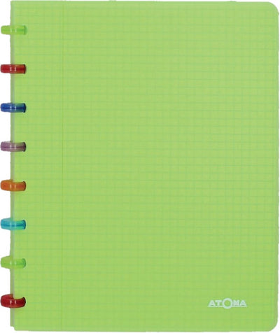 Carnet Atoma tutti frutti, ft a5, 144 pages, à carreaux commerciaux, vert transparent