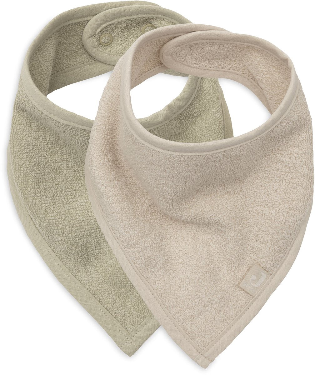 Jollein bavoir bandana doux matcha sable (pack de 2)