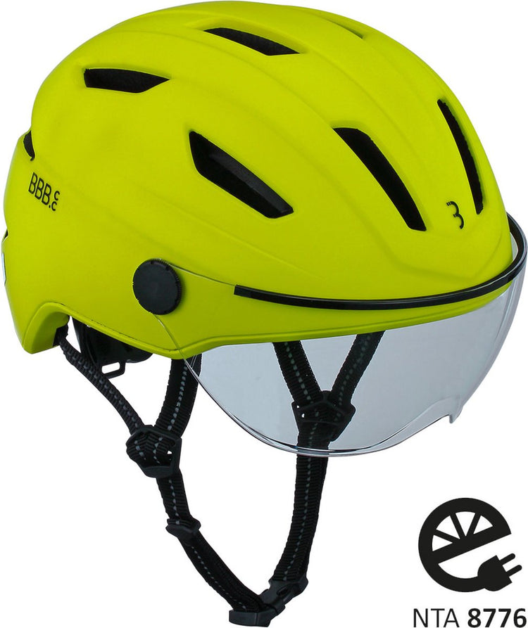 Bbb cycling move faceshield casque de vélo électrique transparent - casque speed pedelec - vélo électrique - cyclomoteur - jaune fluo - taille l - bhe-57