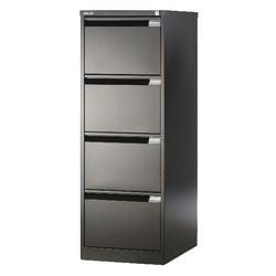 Commode à dossiers suspendus bisley 47x62,2x132,1cm poids portant 35k noir 4 tiroirs